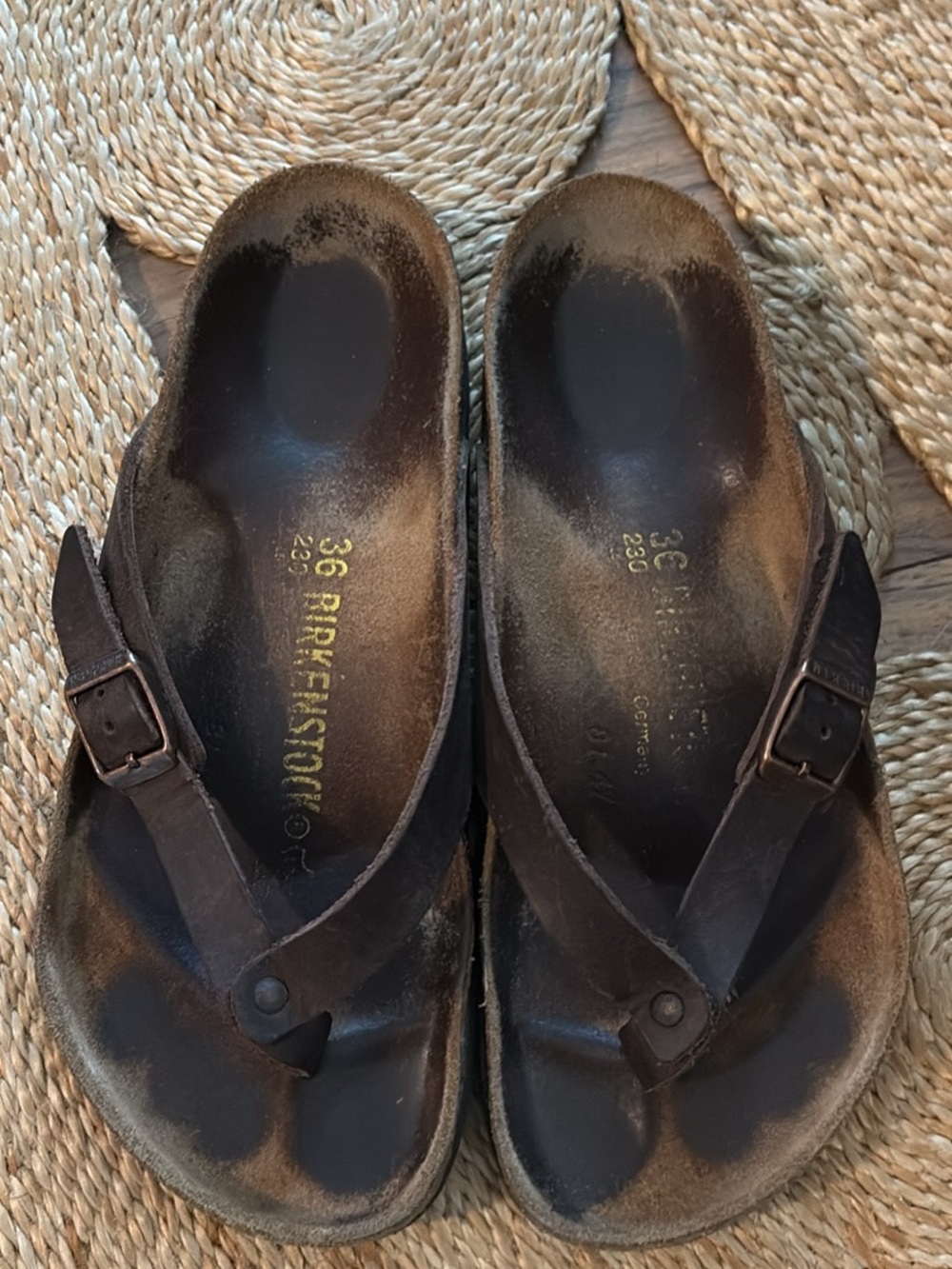 Birkenstock Brown Leather “Flip-flop” Sandals
